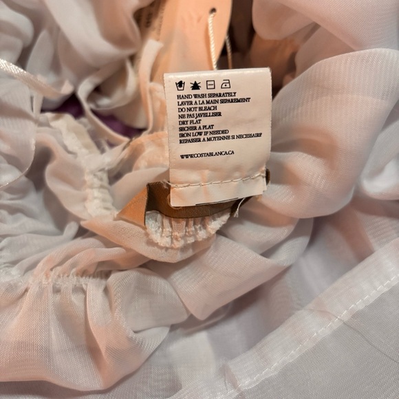 White Babydoll Ruffled Spaghetti Strap Empire Cami Size XS NWT, Costa Blanca - Picture 10 of 10